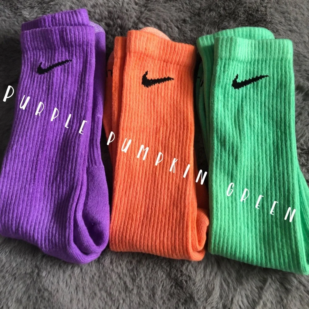 🆕3 Pack ⭐️Nike Custom Colour Unisex Crew Socks | Any colour you choose - Picture 7 of 13